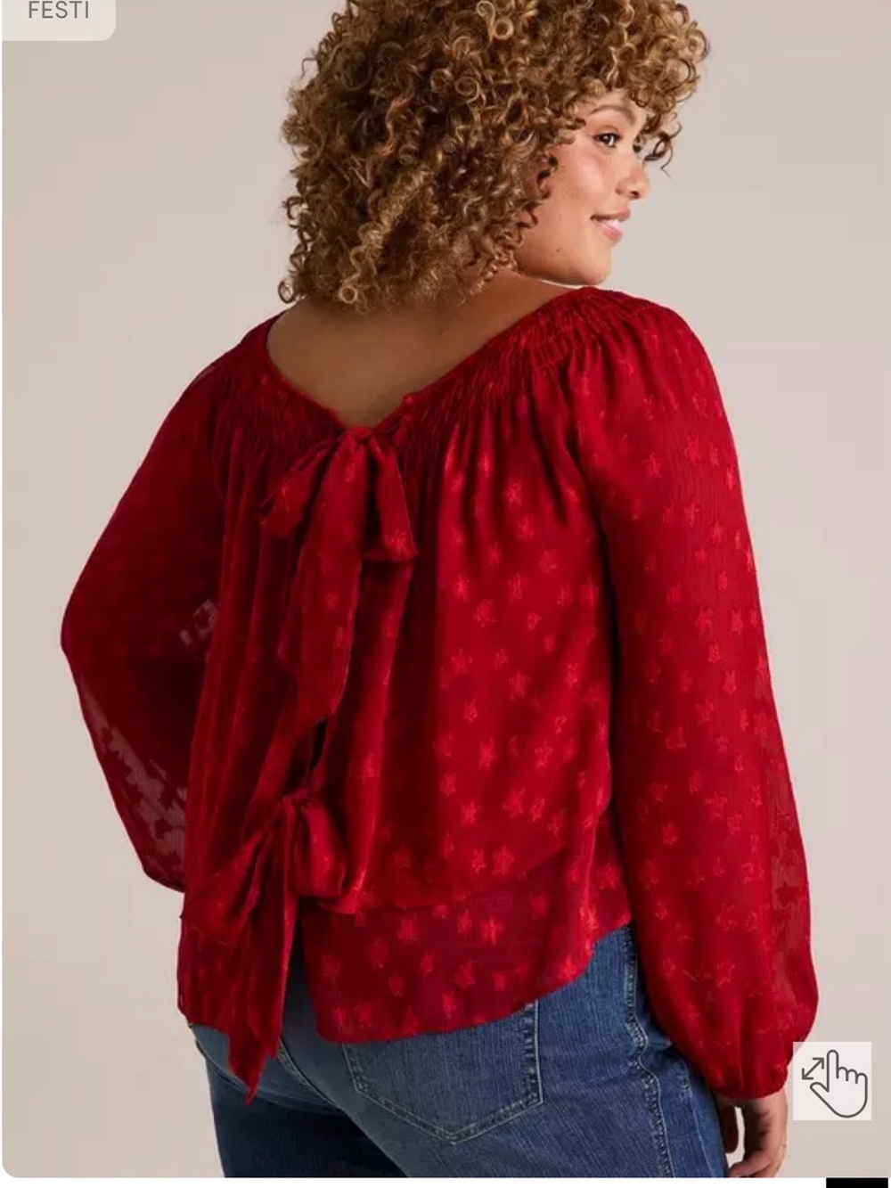 Torrid NWT Festi Tiered Tie Back Blouse plus size 1X 14/16 - Picture 2 of 16